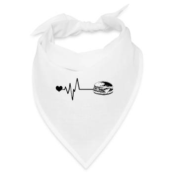 Burger Puls Herz Liebe - Bandana - Weiß - Vorne