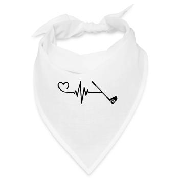 Golf Herz Puls Herzschlag - Bandana - Weiß - Vorne