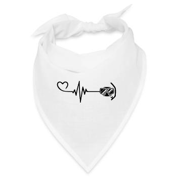 Taucherbrille puls herz - Bandana - Weiß - Vorne