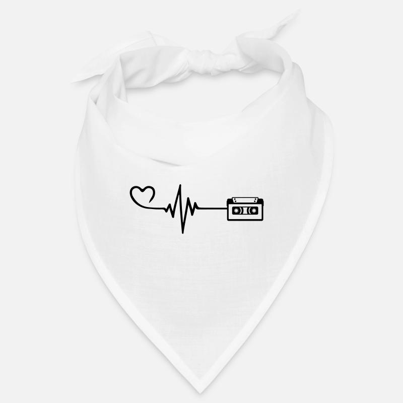 Cassette Pulse Heart Love Bandana