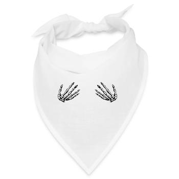 Skull Skeleton Hand - Bandana - Weiß - Vorne