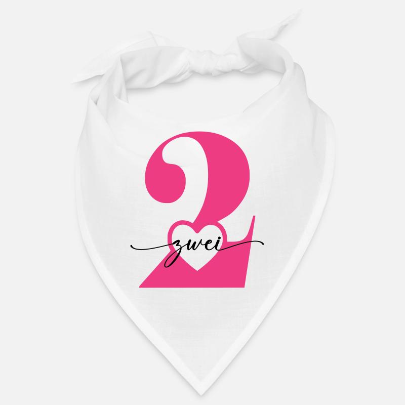 Ziffer Zwei 2 mit Herz Bandana