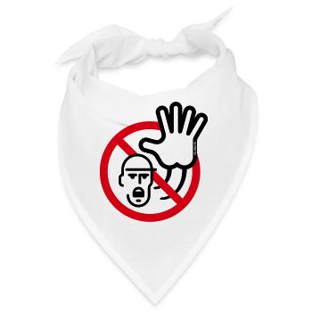 Warnzeichen / Warnung / Verbot (Symbol / 2C) - Bandana - Weiß - Vorne