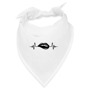 Lippen Puls Icon - Bandana - Weiß - Vorne