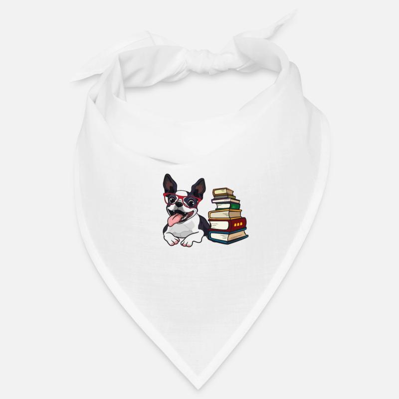 Boston Terrier - Bandana - blanc