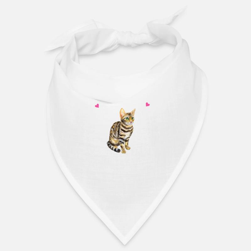 Bengal Cats - Bandana - white