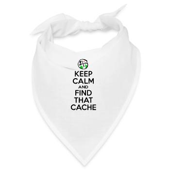 Geocaching - Keep Calm Find That Cache - Geocacher - Bandana - Weiß - Vorne
