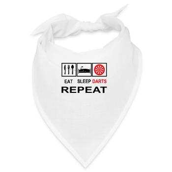 Eat - Sleep - Darts - Repeats - Bandana - Weiß - Vorne