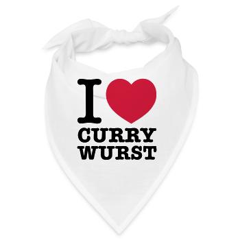 i love Currywurst - Bandana - Weiß - Vorne