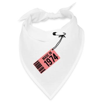 Geburtstag T-Shirt 1974 - Bandana - Weiß - Vorne