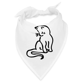 Kätzchen - Bandana - Weiß - Vorne