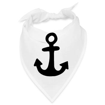 Anker,Schiffsanker,Seemann,Schiff,Boot,Seefahrt, - Bandana - Weiß - Vorne