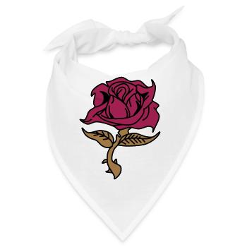 Rose (Blume) - Bandana - Weiß - Vorne