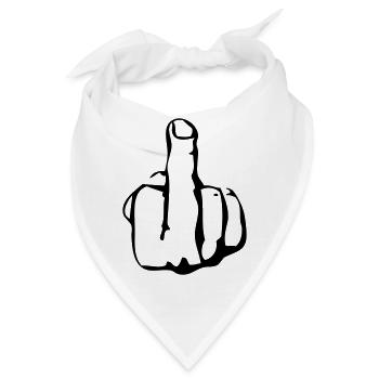 mittelfinger - Bandana - Weiß - Vorne