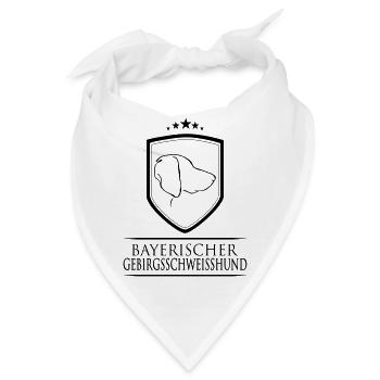 BAYERISCHER GEBIRGSSCHWEISSHUND WAPPEN - Bandana - Weiß - Vorne