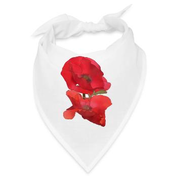 Mohn - Bandana - Weiß - Vorne