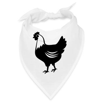 Huhn - Henne - Bandana - Weiß - Vorne