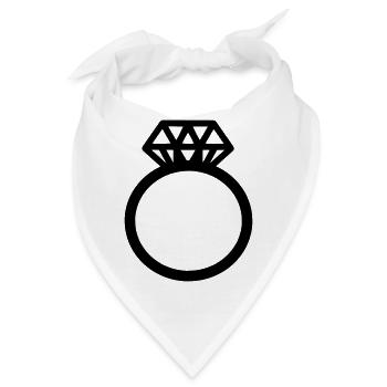 Verlobungsring Diamantring Ehering Motiv Clipart - Bandana - Weiß - Vorne