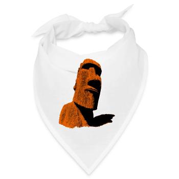 Moai Orange - Bandana - Weiß - Vorne