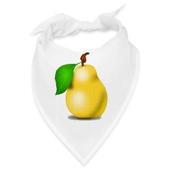 Birne - Bandana - Weiß - Vorne