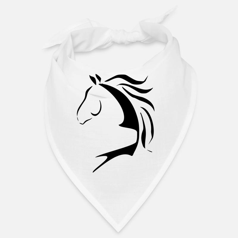 Pferdekopf, Pferd, Cheval , Reiten, Pferdenarr - Bandana - Weiß