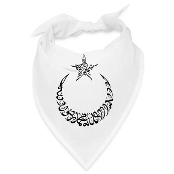 Turk Ay Yildiz in Arabic Font - Bandana - Weiß - Vorne