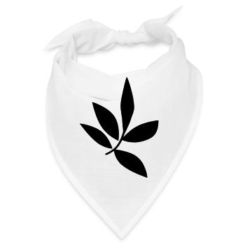 Blatt - Bandana - Weiß - Vorne