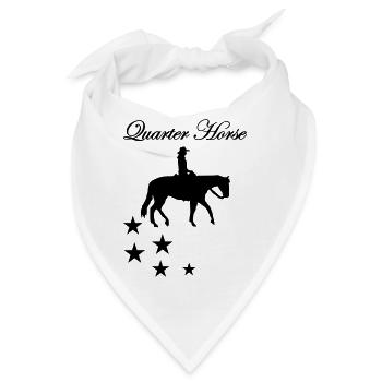 Quarter Horse Westernpferd Schriftzug Sterne - Bandana - Weiß - Vorne