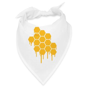 Honeycombs Pattern - Bandana - Weiß - Vorne