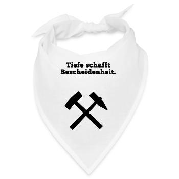 Glückauf Bergwerk Steiger Gruß Bergmann Zeche Pott - Bandana - Weiß - Vorne