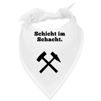 Glückauf Bergwerk Steiger Gruß Bergmann Zeche Pott - Bandana - Weiß - Vorne