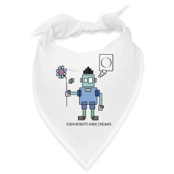 Roboter - Bandana - Weiß - Vorne