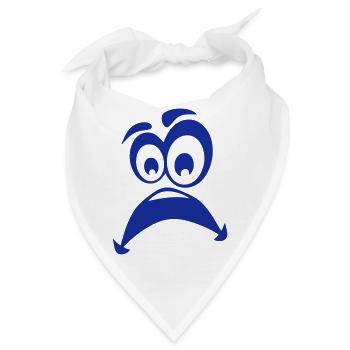 trauriger Smiley - Bandana - Weiß - Vorne