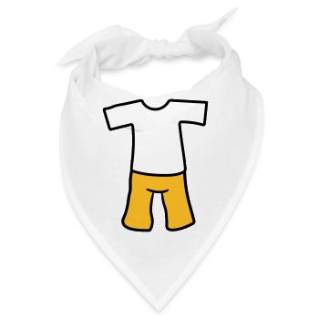 t shirt oberteil kleidung hose anziehen kurze shor - Bandana - Weiß - Vorne