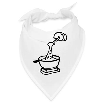 Koch Schweizer kulinarische Spezialität Fondue - Bandana - Weiß - Vorne