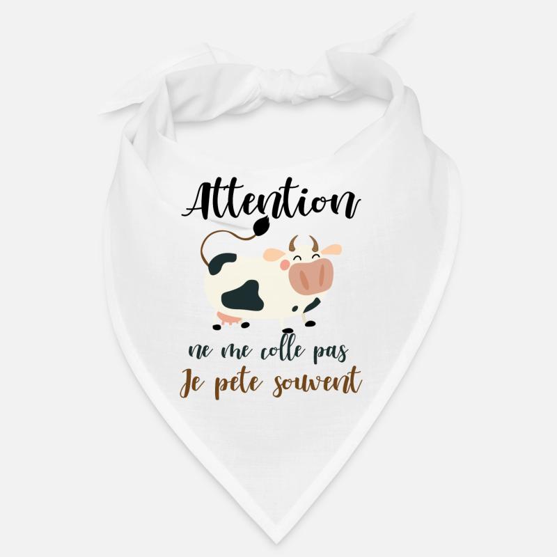 Attention ne me colle pas je pète souvent - Bandana - blanc