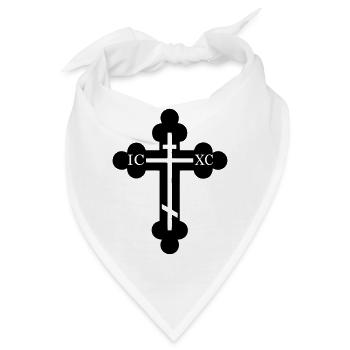 orthodoxes Symbol der Kreuzreligion - Bandana - Weiß - Vorne
