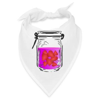 Einmachglas mit Herzen - Bandana - Weiß - Vorne
