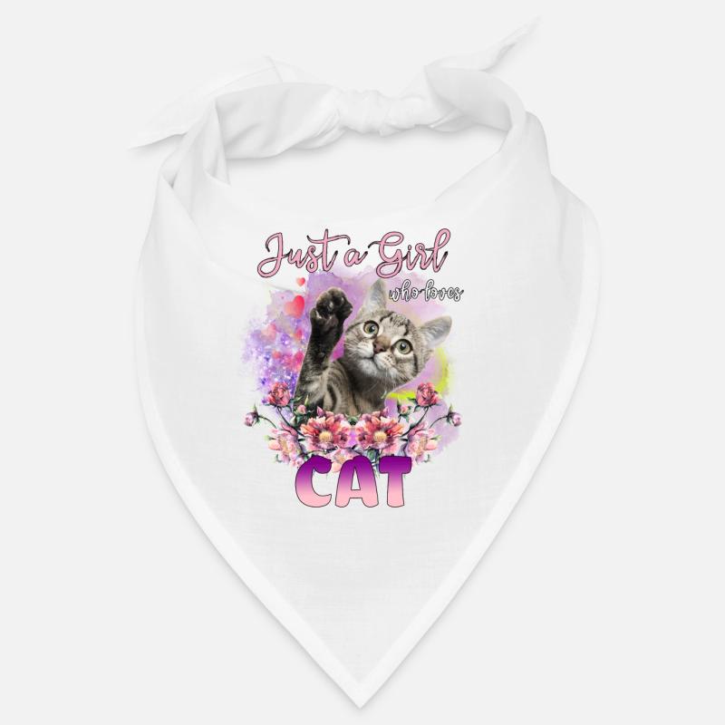 Nur ein Mädchen, das Katze liebt - Bandana - Weiß