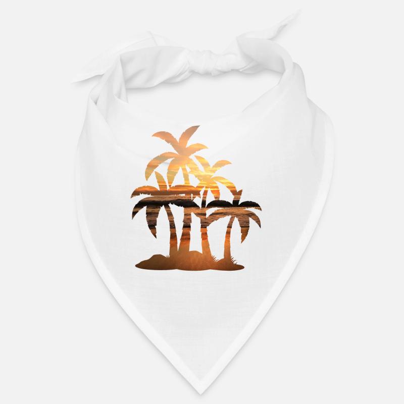 Sunset palm summer - Bandana - blanc
