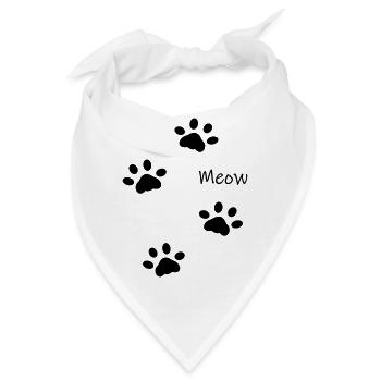 DZ0001 Miau-Katzenpfoten - Bandana - Weiß - Vorne