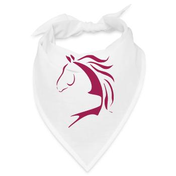 Pferdekopf, Pferdedesign, Pferd, Pferde - Bandana - Weiß - Vorne