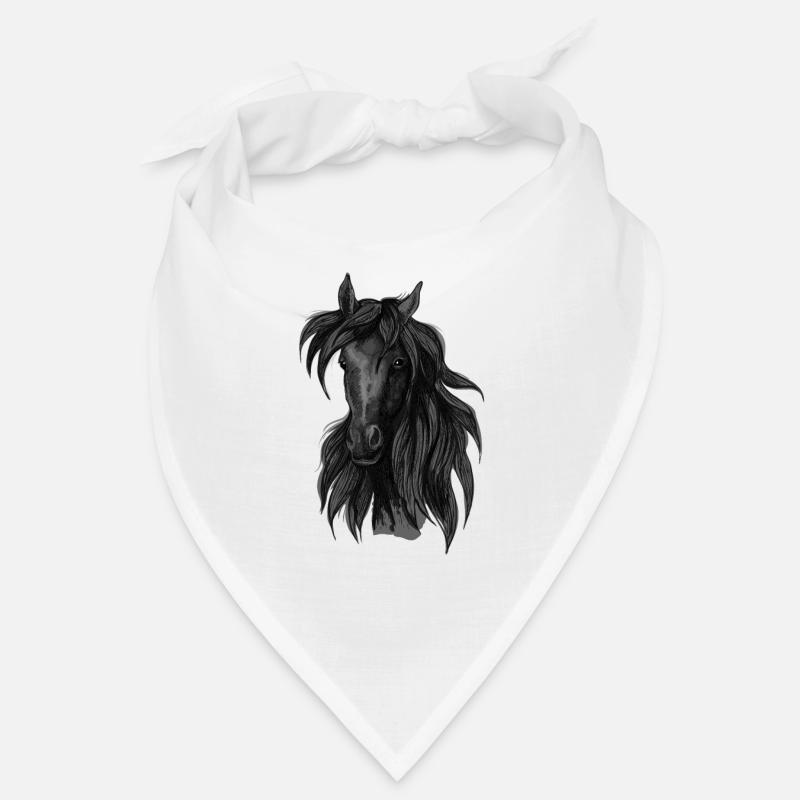 Pferd - Bandana - Weiß