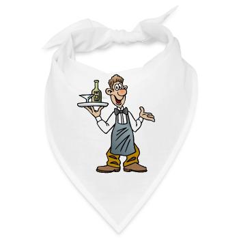 Kellner Ober - Bandana - Weiß - Vorne