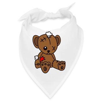 Teddybär Kaputt - Bandana - Weiß - Vorne