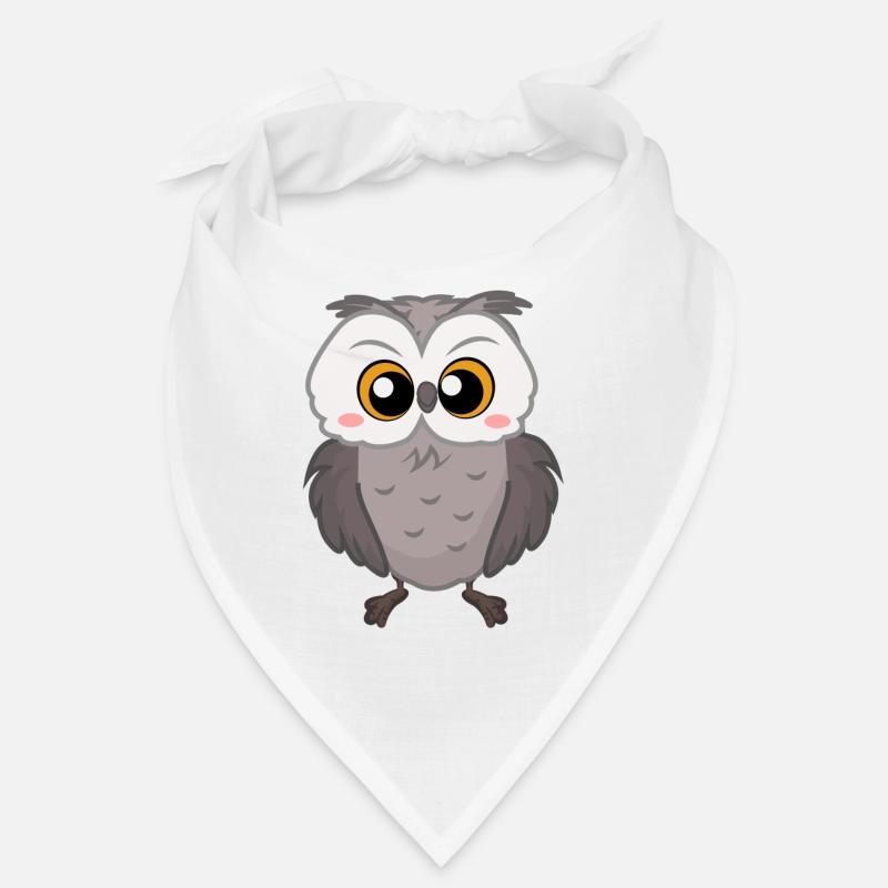 Eule - Bandana - Weiß