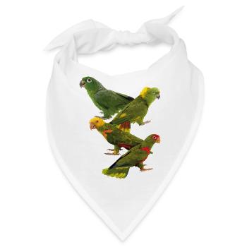 Papageien - Bandana - Weiß - Vorne