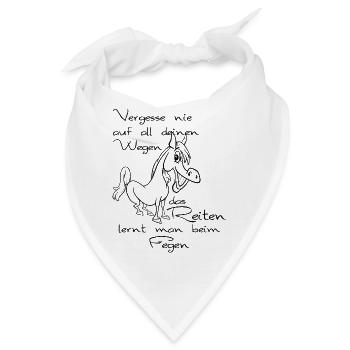 Reiterspruch Pferd Reitschüler Reiten - Bandana - Weiß - Vorne