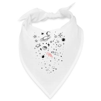 Tesla, Weltraum, - Bandana - Weiß - Vorne