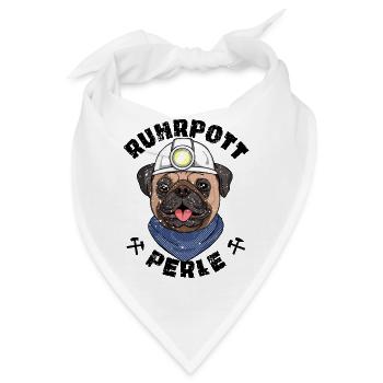 Mops Ruhrpott Perle - Bandana - Weiß - Vorne